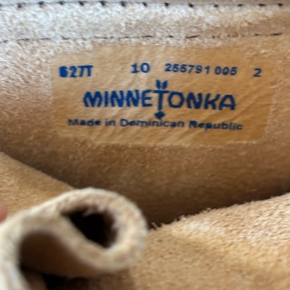 Minnetonka Double Fringe Moccasins in Tan - Picture 6 of 8